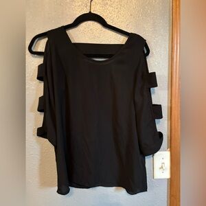 Black cold shoulder blouse